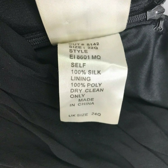 New Tadashi Silk Black Dress Rouched Sleeveless - Picture 7 of 8